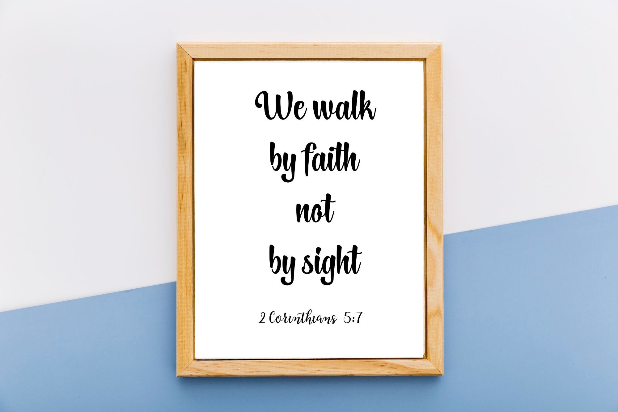 Corinthians 2 5:7 Bible Verse Wall Art, Scripture Wall Art, Minimalist ...