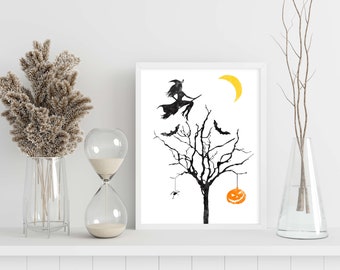 Halloween Wall Art Printable,  Halloween Decoration for Home, Halloween Digital Download, Halloween Art Decor