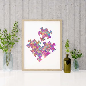 Puzzle Digital Art, Game Art, Abstract Jigsaw Puzzle, Puzzle Abstract Art, Puzzle Print, Game Room Decor