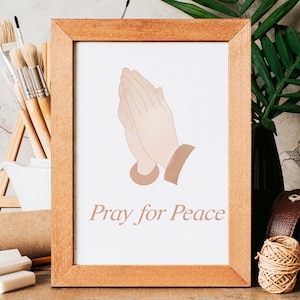Pray for Peace, Digital Print Wall Art, Modern Wall Art, Pray Wall Art, Christian Decor, Home Decor, Digital Wall-Art