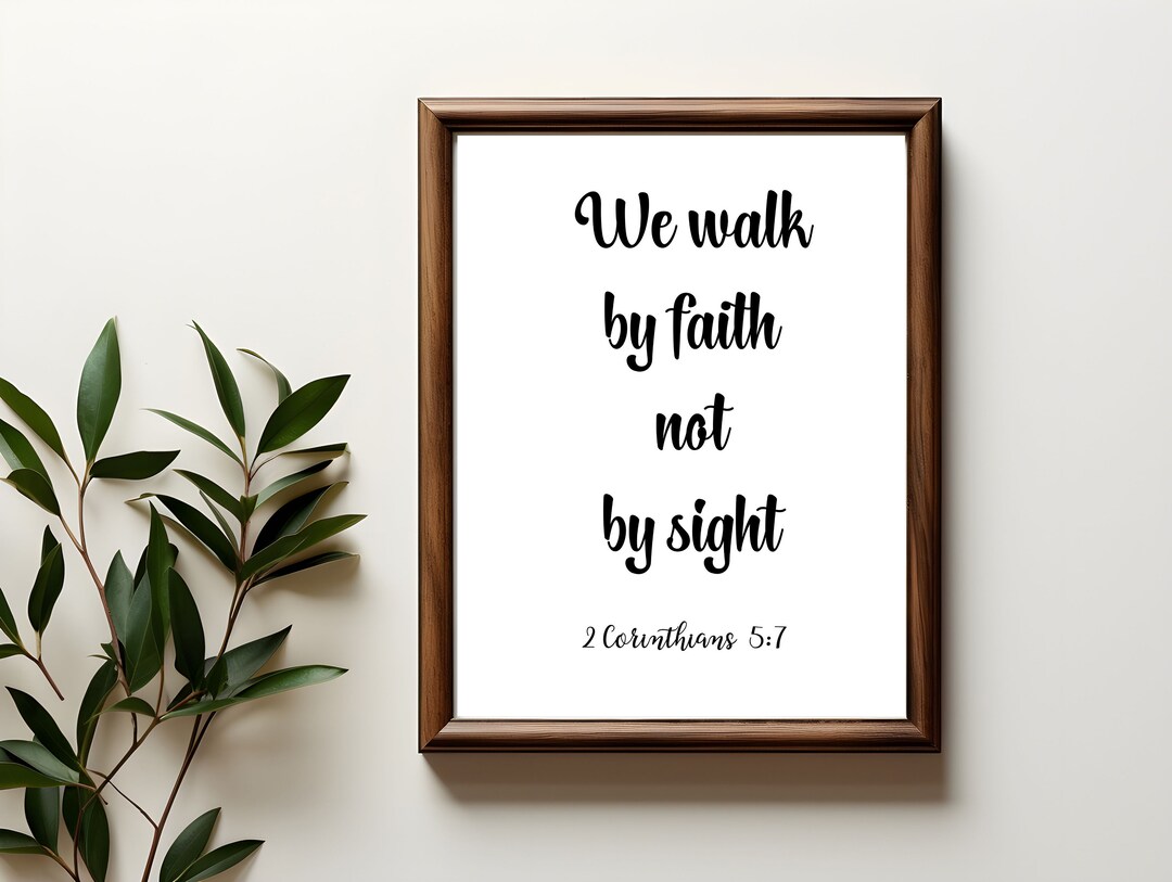 Corinthians 2 5:7 Bible Verse Wall Art, Scripture Wall Art, Minimalist ...