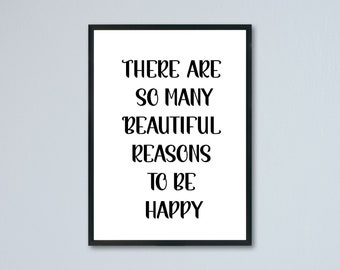 Happiness Quote Wall Art, Printable Quote Wall Art, Inspirational Wall Decor Quote Print, Instant Download Wall Art