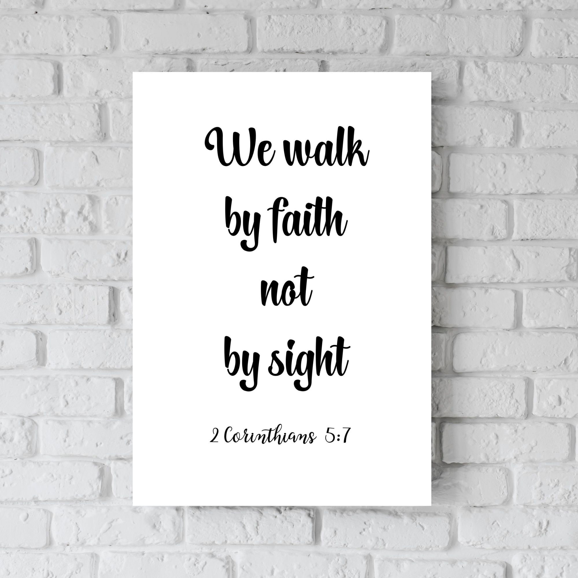 Corinthians 2 5:7 Bible Verse Wall Art, Scripture Wall Art, Minimalist ...