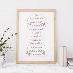 Alice In Wonderland Quote Book Lovers Decor, Alice In Wonderland Quote Poster Wall Art
