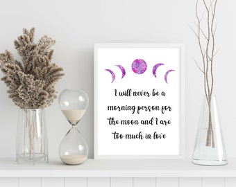 Printable Abstract Moon Decor for Home,  Quote Moon Abstract Printable, Pink Moon Art, Moon Print