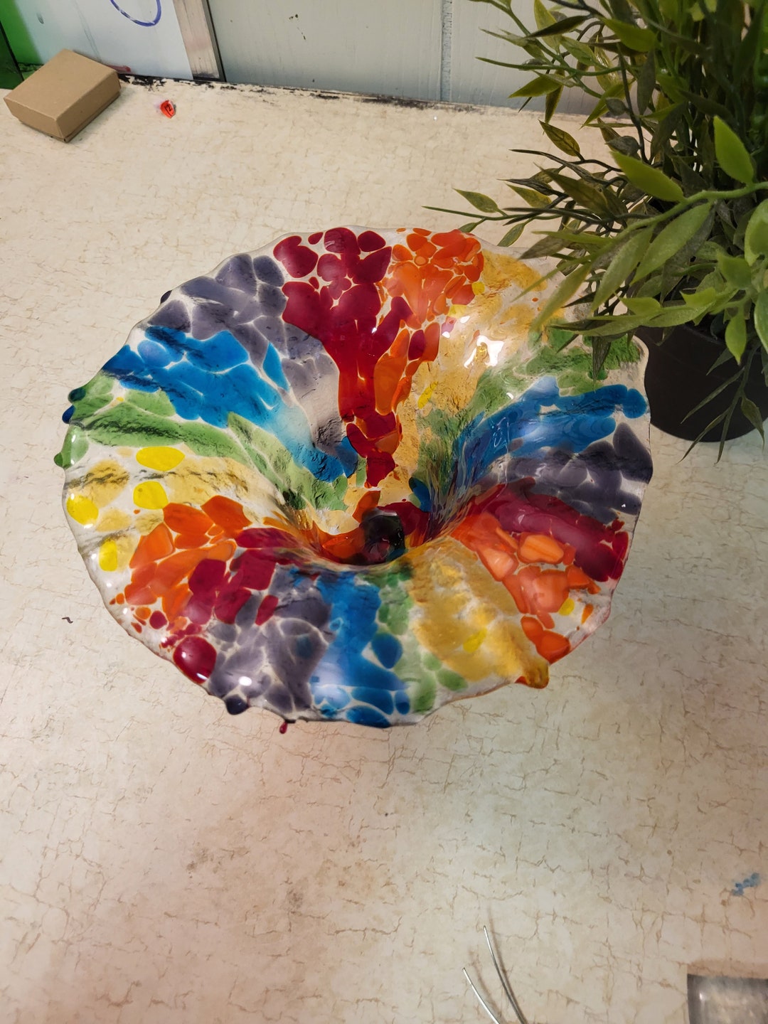 Fused Glass Drop Out Vase Drop Though Vase Glass Vase Etsy