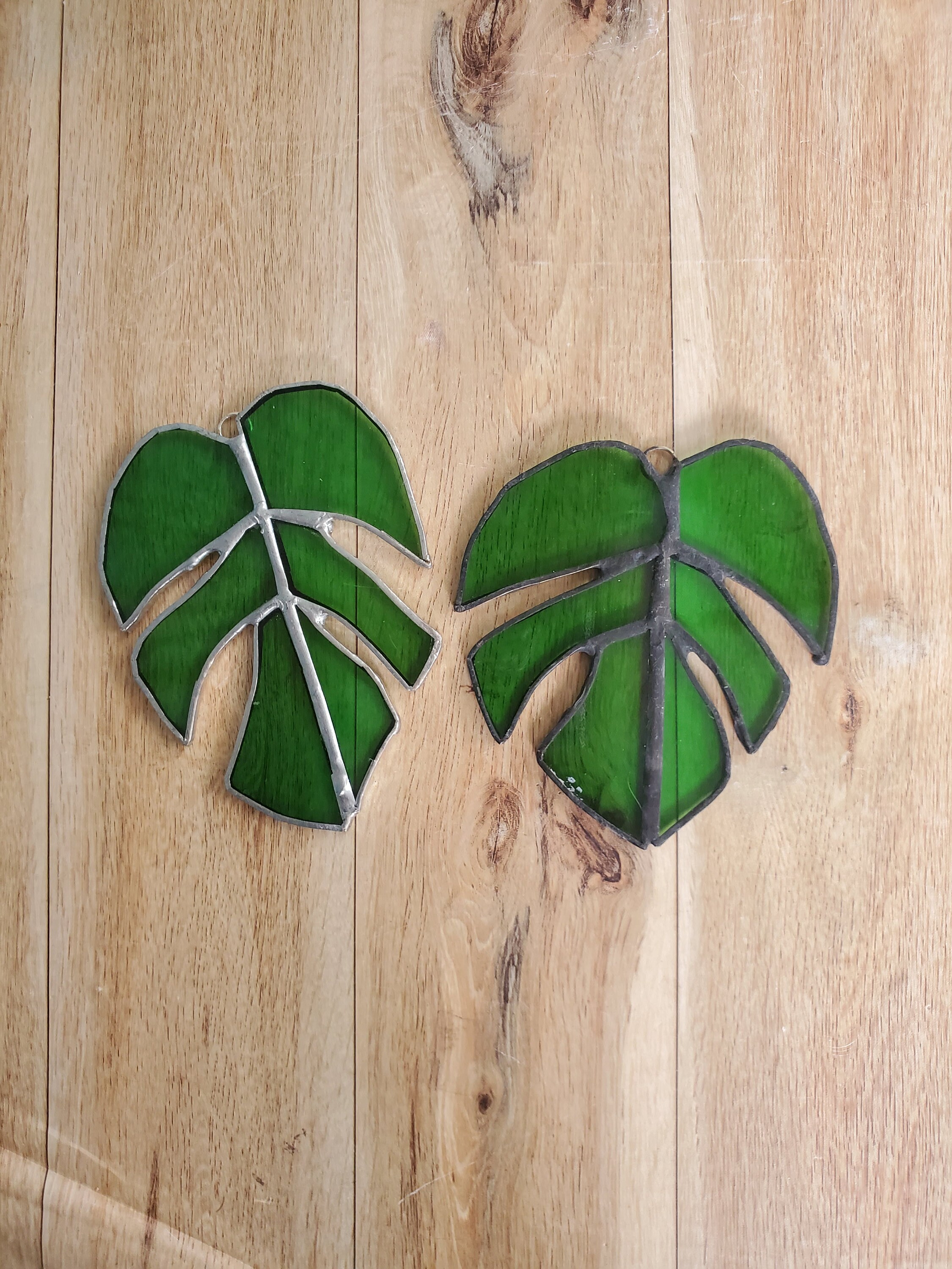 Monstera Leaf Stained Glass Monstera Window Hanging Monstera Etsy Canada