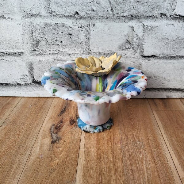 Fused Glass Drop Vase Etsy