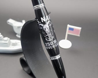 Navy 250th Anniversary Handmade Pen, US Military pen Black
