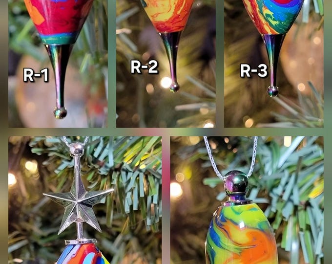 Ornaments, Rainbow.  Hand turned Christmas Ornaments, Handmade luxury ornament