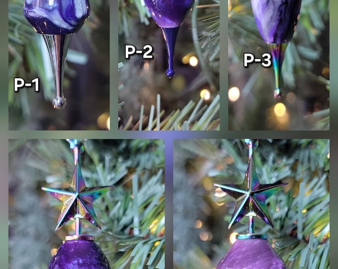 Ornaments, Purple.  Hand turned Christmas Ornaments, Handmade luxury ornament