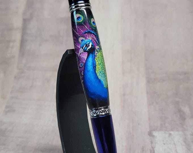 Peacock, Purple handmade luxury pen