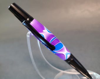 Blue and purple twist pen, "Blurple" handmade luxury pen