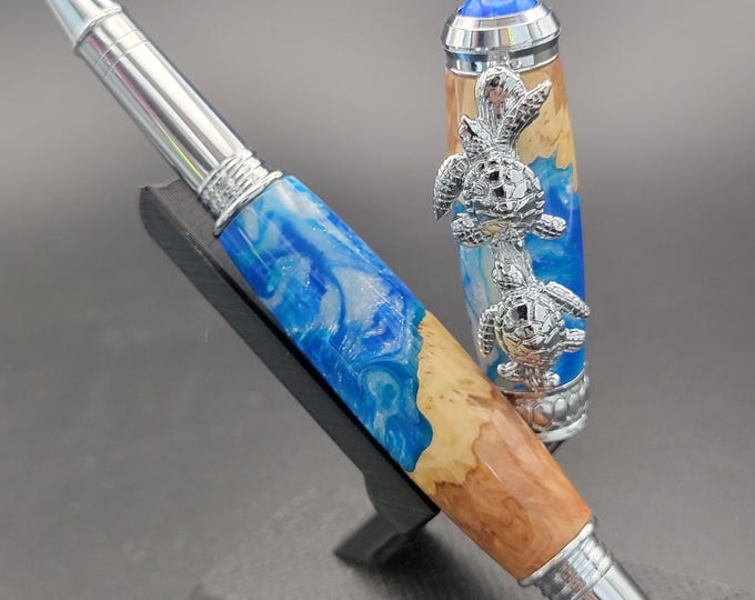Turtle pen, handcrafted rollerball pen