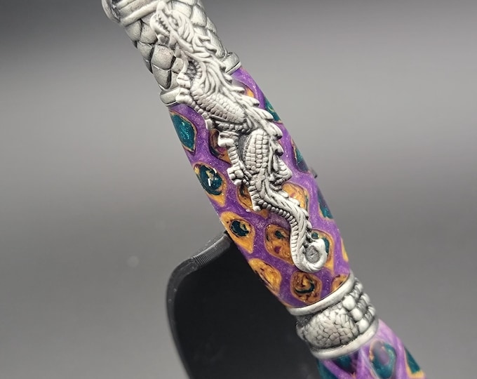 Dragon twist pen, Enchanted Orchid, hand turned ballpoint pen