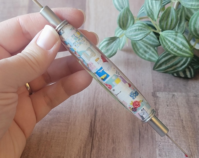 Seam ripper and stiletto combo, Vintage Seamstress, handmade acrylic sewing and quilting tool gift
