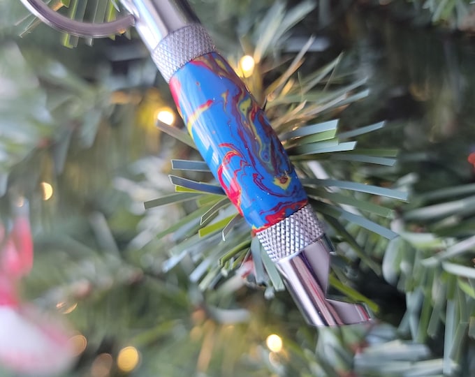 Bottle opener, scooperman. Hand turned keychain bottle opener