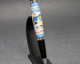 Pin-Up Art pen, U.S. Army Air Forces. Hand turned luxury pen
