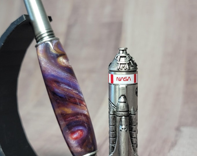 NASA Space Shuttle pen, bespoke handcrafted rollerball pen, Cosmos