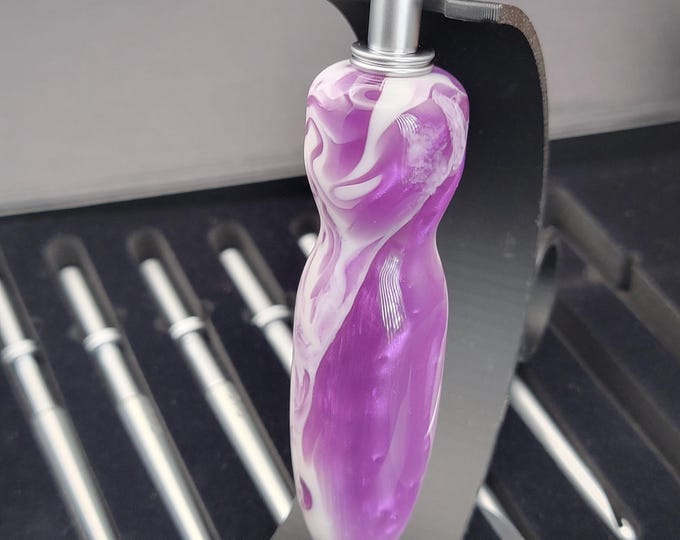 Handmade crochet set, "Purple Passion" Ergonomic interchangeable crochet hooks