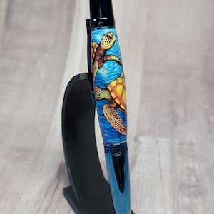 Sea Turtles, Blue handmade luxury pen