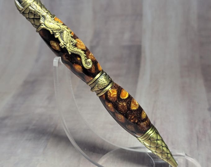 Dragon twist pen, Bronze Age, hand turned luxury ballpoint pen