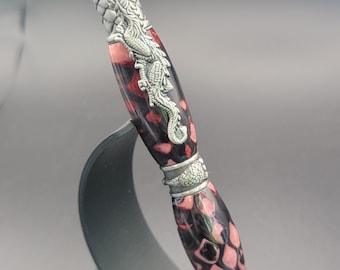 Dragon twist pen, Blood Ember, hand turned ballpoint pen