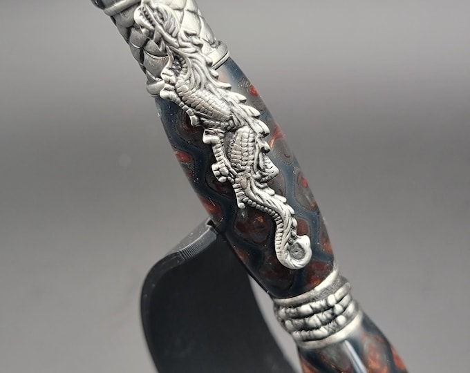 Dragon twist pen, Forest Lair, hand turned ballpoint pen