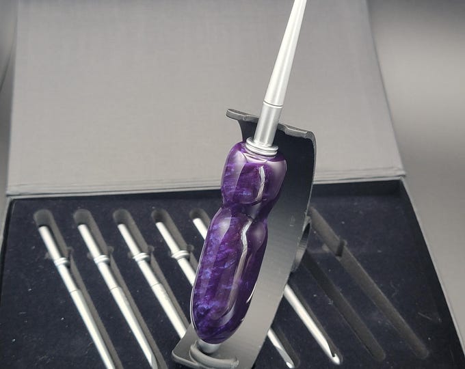Handmade crochet set, "Purple Illusion" Ergonomic interchangeable crochet hooks