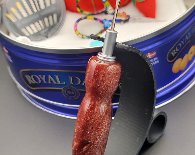 Handmade seam ripper, "Glitter Brownie" Ergonomic sewing and quilting gift