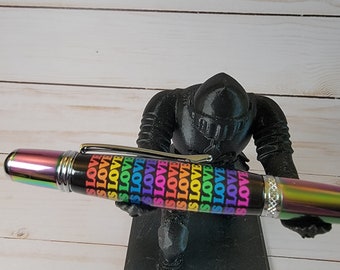 Rainbow pen, "Love is Love"  handmade luxury pen