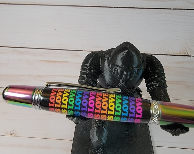 Rainbow pen, "Love is Love"  handmade luxury pen