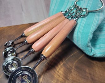 Handmade measuring spoons, Pink Ivory wood