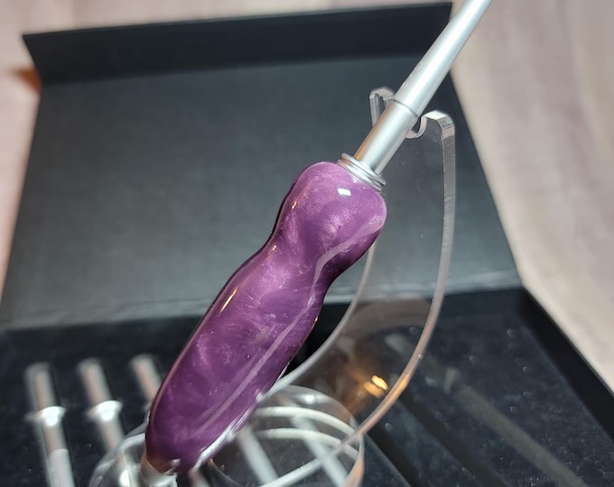 Handmade crochet set, "Purple Clouds" Ergonomic interchangeable crochet hooks