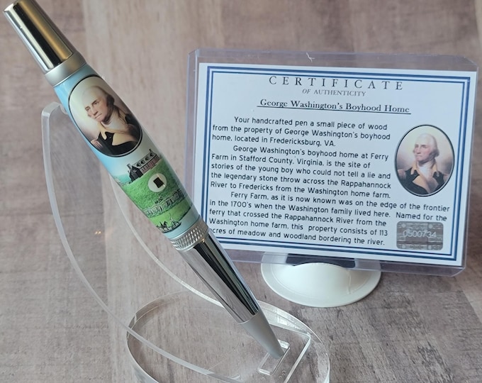 Historical Pen, George Washington Boyhood Home.  Luxury Handcrafted Pen, Founding Father