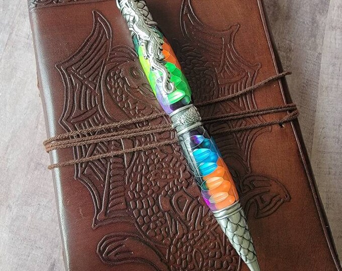 Tie Dye dragon twist pen, hand turned ballpoint pen