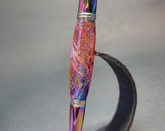 Handmade pen, Poison Opalescence.  Oil Slick hand turned luxury pen