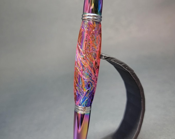 Handmade pen, Poison Opalescence.  Oil Slick hand turned luxury pen
