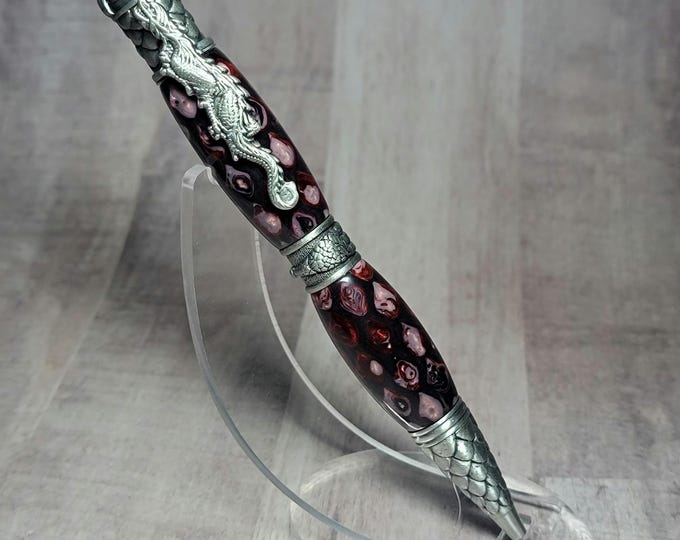 Dragon twist pen, Blood Ember, hand turned ballpoint pen