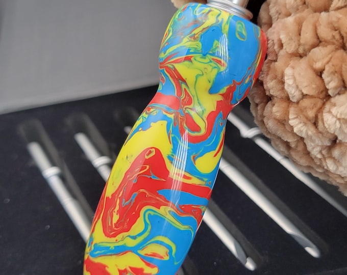 Handmade crochet set, "Scooperman" Ergonomic interchangeable crochet hooks