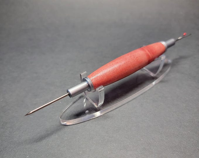 Seam ripper and stiletto combo, handmade pink ivory (medium shade) wood sewing and quilting tool gift