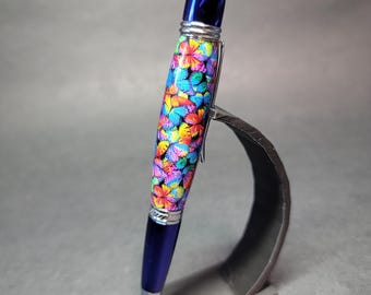 Blue Butterflies handmade luxury pen