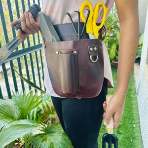 Handmade Leather Tool Belt: Gardener, Florist Pouch, Adjustable Strap
