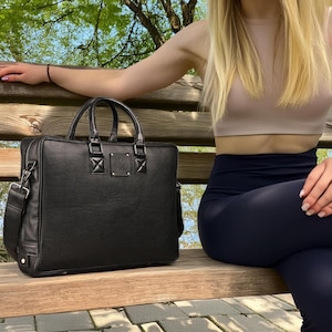 Sacoche en cuir personnalisée pour ordinateur portable, porte-documents et cartable personnalisés pour professionnels
