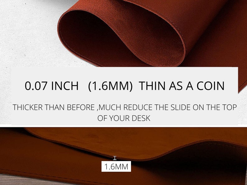 Leather Desk Mat Large Mouse Pad Desk Mat Desk Pad Genuine Leather Desk Mat Office Decor Desk Accessories Leather Desk Pad image 5