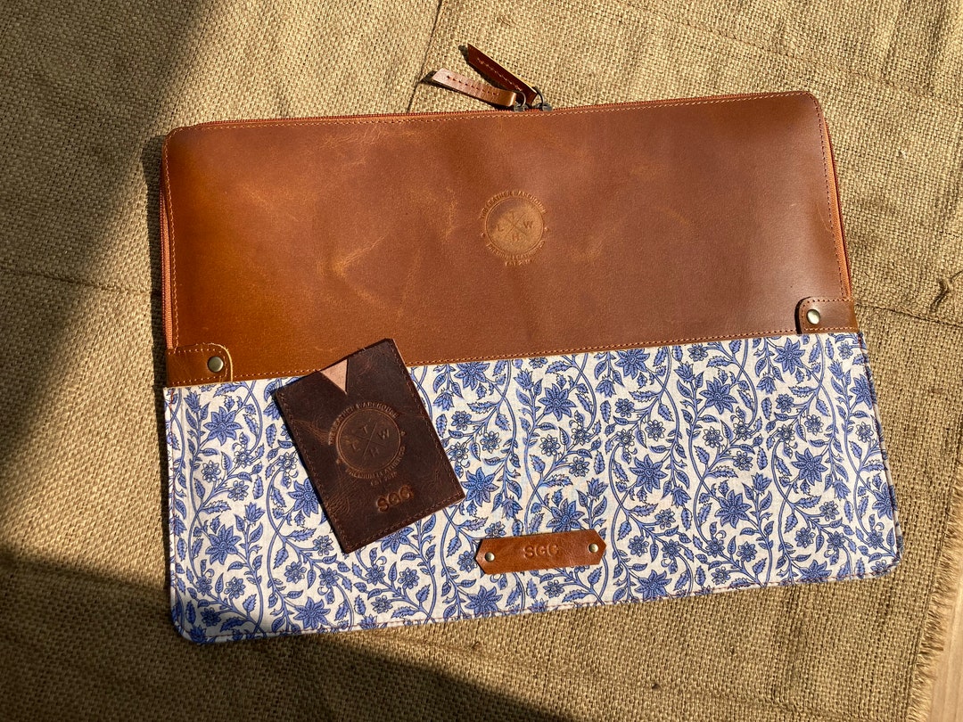 Personalized Leather Laptop Sleeve, Custom Laptop Case for MacBook Air ...