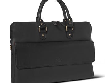 Maßgeschneiderte handgefertigte Leder-Laptoptasche Aktentasche Messenger für Männer & Frauen, passend für 13 bis 16 Zoll MacBook Air/Pro Travel Work