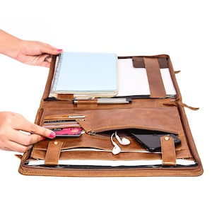 Leather Portfolio for Women Leather Folder for Documents Personalized Gift back-to-school to School Gift for Her