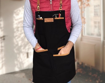 Personalized Leather Apron for Men & Women Handcrafted Customizable Perfect for BBQ Woodworking, baristas and Chefs