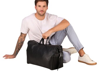 Volnerf leren plunjezak heren Echt leren weekendtas Leren weekendtas Reistas met overnachting Gepersonaliseerde cadeaus voor hem plunjezak